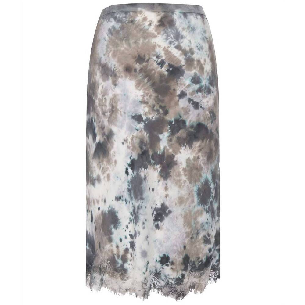 NEW GOLD HAWK ella tie die bias skirt in grey multi